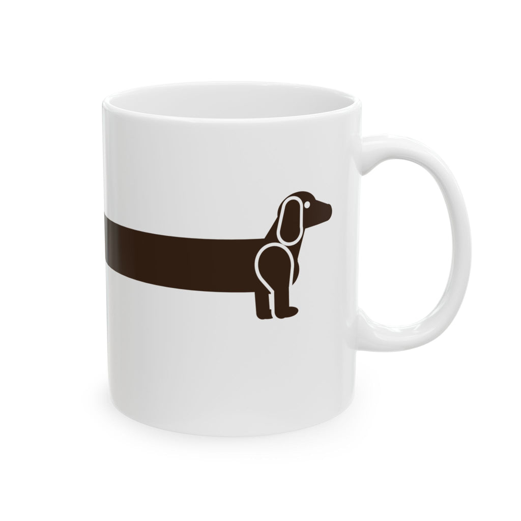Longest Dog on Any Mug wraparound dachshund coffee mug, right side