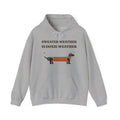 Sweater Weather Is Doxie Weather dachshund hoodie in Sport Grey, front view