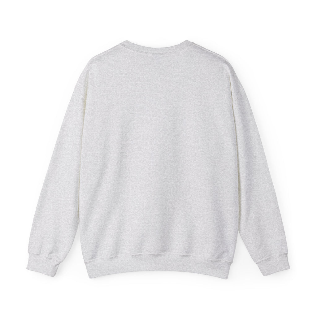 Stretch Mode On funny dachshund crewneck sweatshirt in Ash, back view