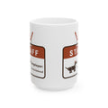 My Dachshund Thinks I'm Staff funny dachshund coffee mug, front view