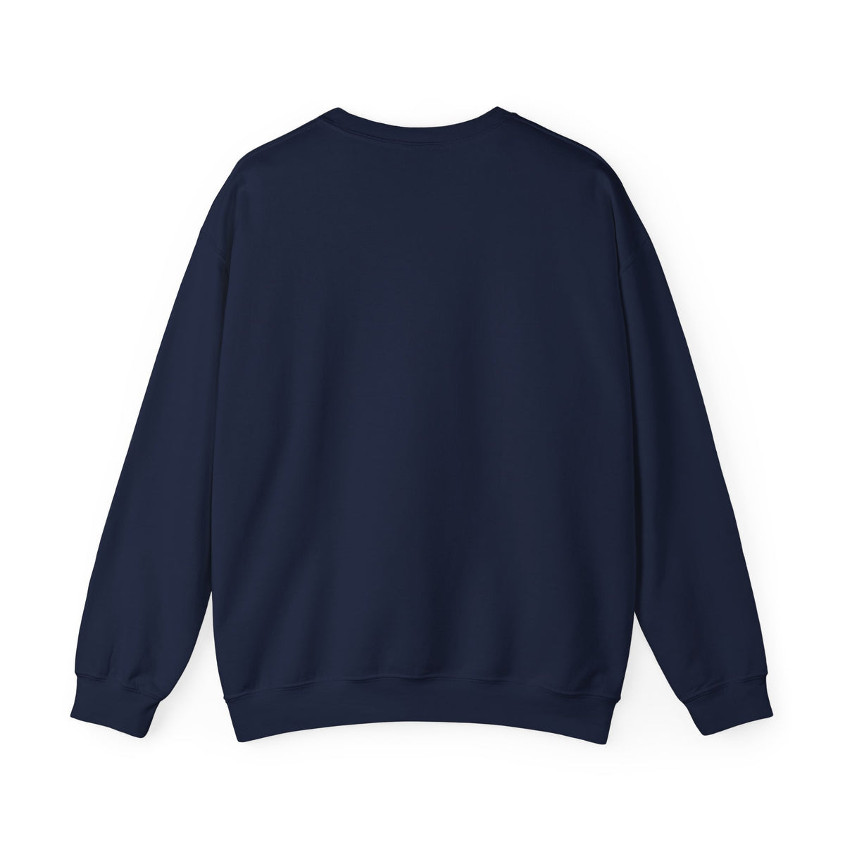 Stretch Mode On funny dachshund crewneck sweatshirt in Navy, back view