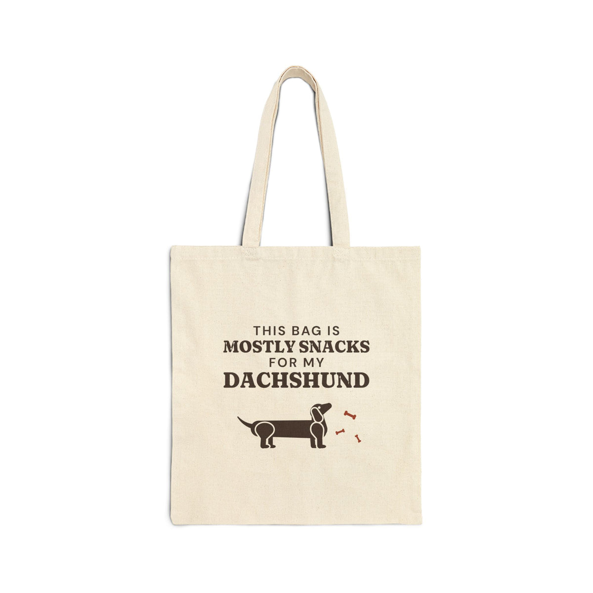 Snacks for My Dachshund Tote | Funny Dachshund Canvas Tote Bag
