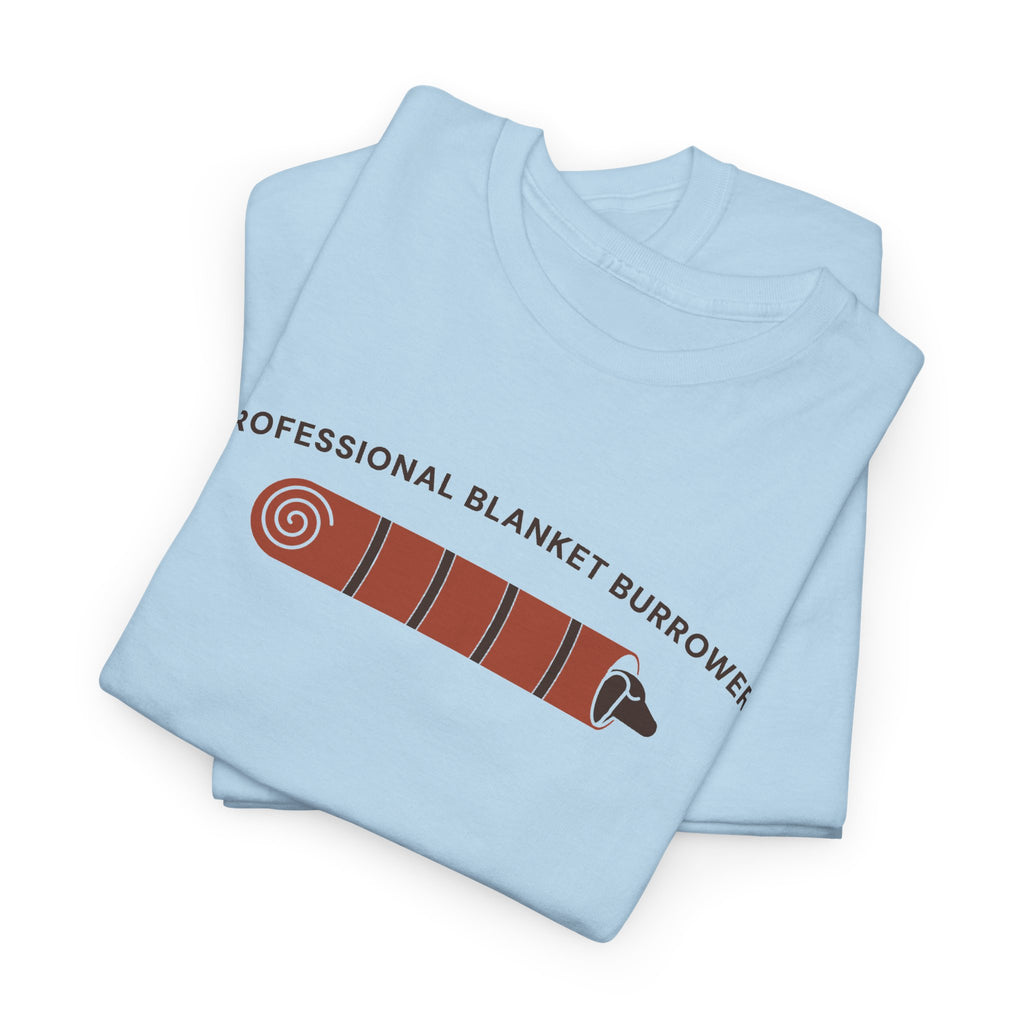 Professional Blanket Burrower funny dachshund t-shirt in Light Blue, folded